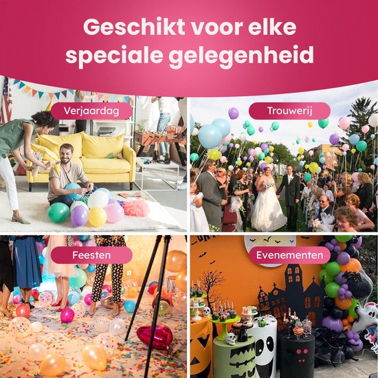 Partizzle Elektrische Ballonnenpomp - Snel Feest Ballonnen Opblazen - Ballonnenboog Ballon Pomp - Verjaardag / Kerst / Sinterklaas Versiering Decoratie - Roze Blauw