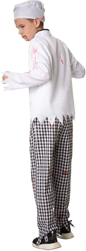 Dressforfun Griezelige kok 140 (9-10j) - verkleedkleding kostuum halloween verkleden feestkleding carnavalskleding carnaval feestkledij partykleding - 302217