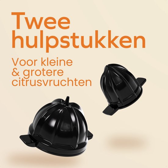KitchenBrothers Citruspers - Handmatig - Met Uitloop en Handvat - 1L - Zwart