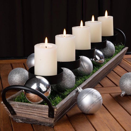 Kerstboomballen 24st - Ø6cm Mat Glanzend Glinsterend - Kunststof Zilver