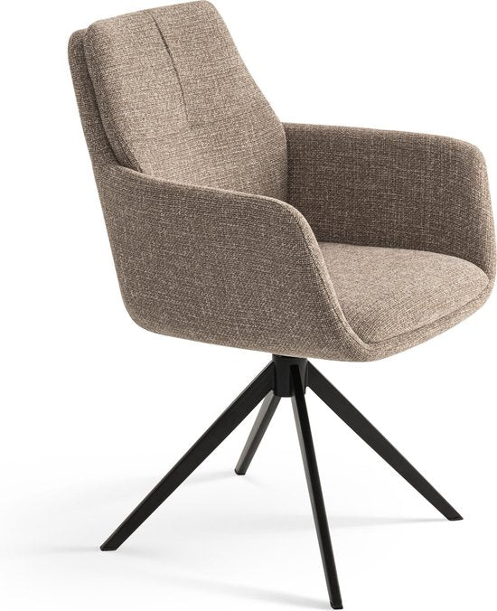 Furnihaus Draaibare Eetkamerstoel Milou met armleuning Taupe