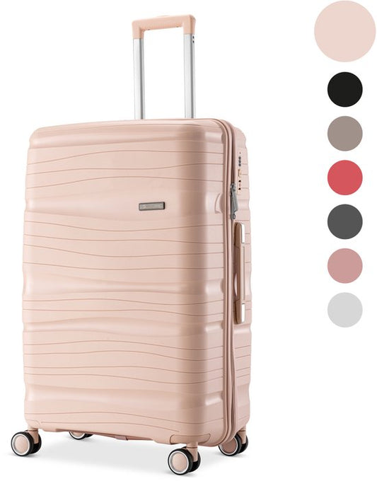 SKYCASES Travel One – 28-inch Grote Reiskoffer - Cijferslot - 50x29x77 cm - 98L - Lichtgewicht, Waterdicht & Duurzaam - XL Rolkoffer Groot - Lichtroze