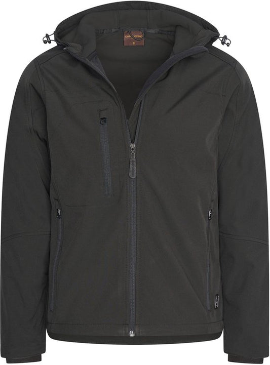 Cappuccino Italia - Heren Outdoorjas Softshell Hooded Jacket - Zwart - Maat XL