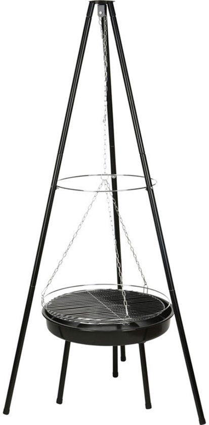 BBQ Driepoot met vuurschaal - incl. grillrooster - zwart - Ø52 cm