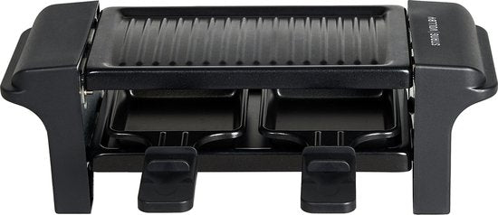 StangVollby GRILLA Gourmet Set voor 2 Personen - Klein Gourmetstel - Elektrische Grillplaat - Raclette Gourmetset - Grillen - Bakken - Anti-aanbaklaag - Gourmetten - Kerst Tafelen - Zwart - Kunststof - Gourmetstellen - Gourmet pannetjes - 350W
