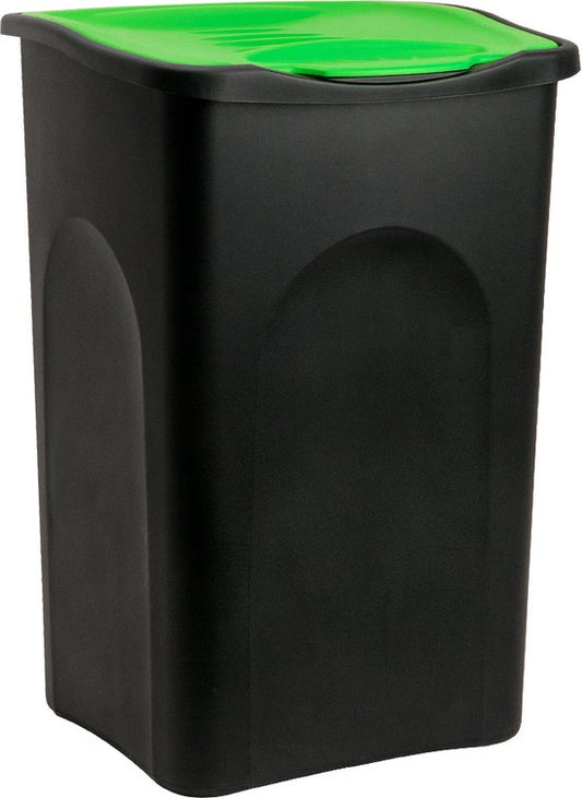 Vuilnisbak 50L - 56x37x39cm - Zwart Groen