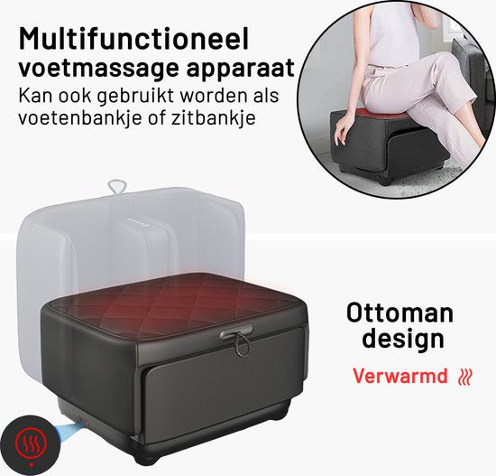 CALMENTA® Voetmassage Apparaat en Beenmassage - Shiatsu - Compressiemassage - Bloedcirculatieapparaat - Voetenbad - Bloedsomloop