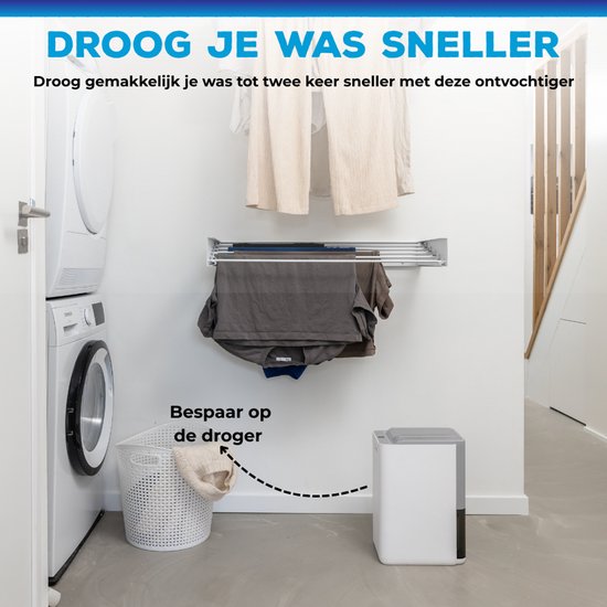 Sofresh luchtontvochtiger 20 Liter per dag - Ontvochtiger en Dehumidifier voor Kelder, Badkamer, Zolder en woonkamer - Wit