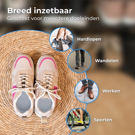 Nuvance Inlegzolen - 2.5cm Hakverhoger - Hielbeschermers - 2 Stuks - Maat 36-40 - Heren & Dames - Hielzooltjes - Blauw