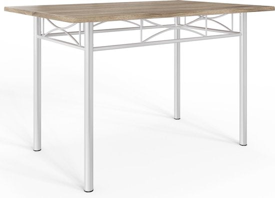 Casaria Eettafel Set 5 delige -Eettafel + 4 stoelen - Eiken