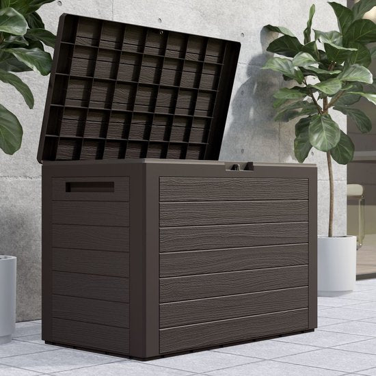 Casaria Tuinkussen Opbergbox – 190L Kunststof UV Bestendig - Bruin