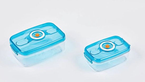 Duo NutriSealer Vakuumbehälter 2er-Set - Frischehaltung voor Lebensmitteln met vacuümtechniek, magnetron- en vriezerbestendig, lekvrij met datuminstelling