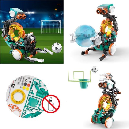 Educatieve coderingsrobot, 5-in-1 bouwkit, robot, leren programmeren, STEM constructiespeelgoed, leer de basisprincipes van het programmeren, zonder computer of app
