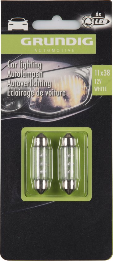 LED Autolampen 12V – 11x38 – Set van 2 – Wit – Interieur/Kenteken Verlichting