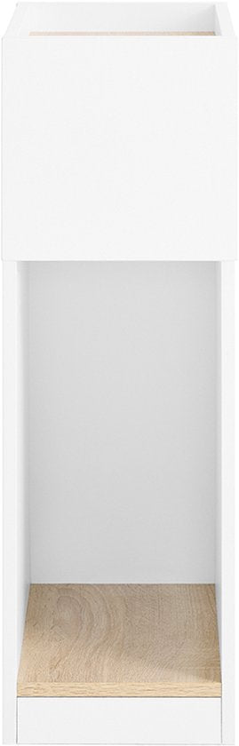 SoBuy Smal Nachtkastje met Lade en Open Plank – 25 x 35 x 60 cm – Ruimtebesparend Design – MDF – Scandinavische Stijl – Houtkleur