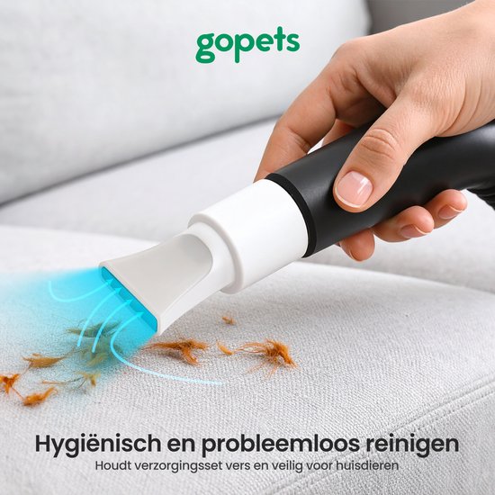 Gopets 9-Delige Hondentondeuse - Dierentondeuse Dikke Vacht - Haarverwijderaar voor Huisdieren - Trimset Hond en Kat - Met Stofzuiger - Massageborstel - 23 x 30 cm