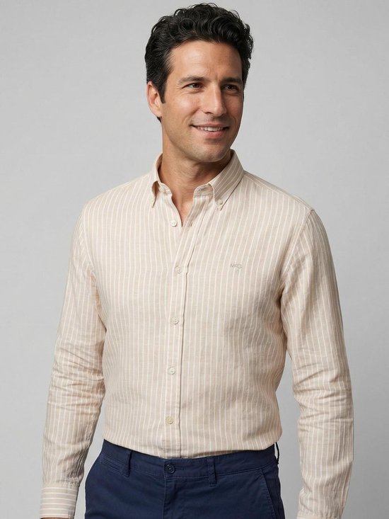 McGregor Striped Cotton Linen Shirt - Cotton/Linnen - XXL