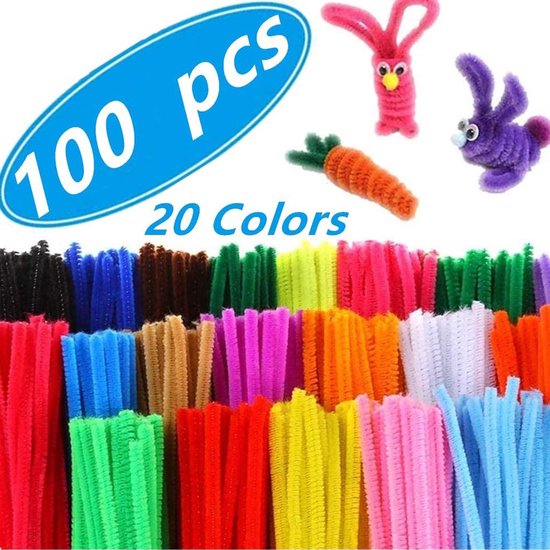 Saaf Pijpenragers - 100 Stuks - Chenille Draad - Hobby Knutselen - 30 cm - 20 Kleuren