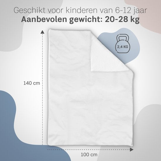 CozySense® Verzwaringsdeken Kind 2,4 kg - Weighted Blanket - Zwaartedeken met GLASS-Flow® Drukverdeling - Wasbare Hoes - Hypoallergeen - Wit