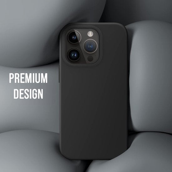 Podec Telefoonhoesje Zwart Geschikt voor iPhone 14 pro Max Hoesje En Screenprotector Beschermglas