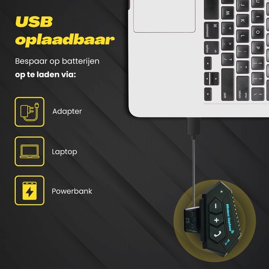 Motorhelm Headset Bluetooth - Met Microfoon voor Helm - Waterdicht - Universele Pasvorm