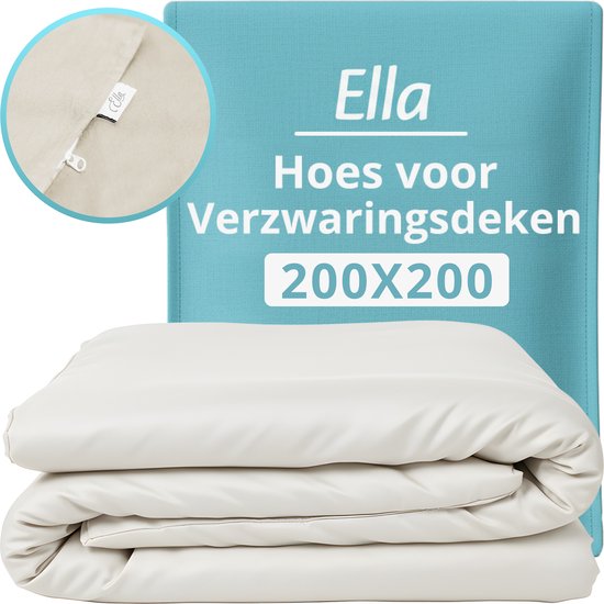 Hoes voor de verzwaringsdeken van EL Life 200 x 200 CM - 11 KG & 13 KG - Overtrek Hoes van 100% biologisch katoen - Organisch Wit