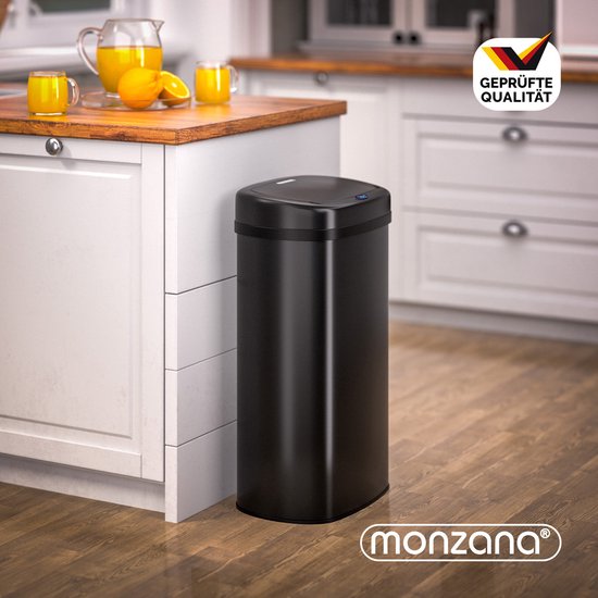 MONZANA Prullenbak - Automatisch Sensor 50L 62x40x29cm - Zwart