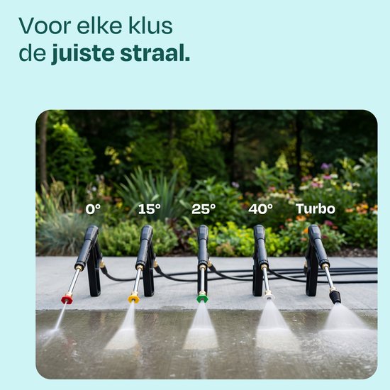 VONROC PRO Hogedrukreiniger V25-3 - 2500W – 180 bar - 468 l/u – inductiemotor – 15m premium slang - Incl. terrasreiniger, schuimsproeier en 5 nozzles