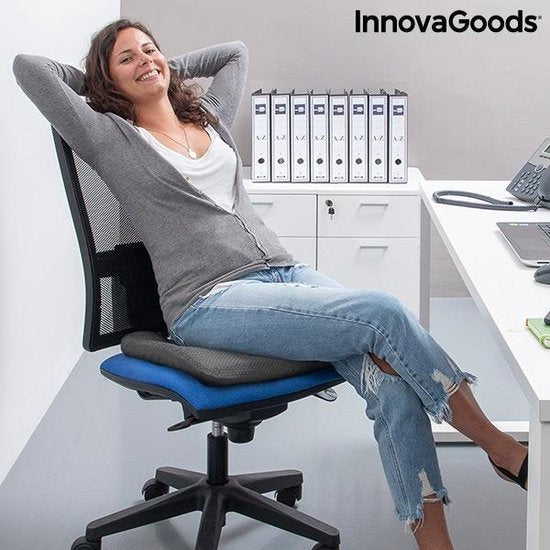 InnovaGoods Gel Zitkussen - Hexafresh - Ergonomisch - Honingraat - Blauw