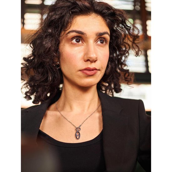 Laura Ferini Dames Ketting Legato Zilver - Zilverkleurige ketting met hangertje - 18K Witgoud Verguld - Halsketting - Collier - Sieraad - Accessoires - Dames Ketting met Hanger