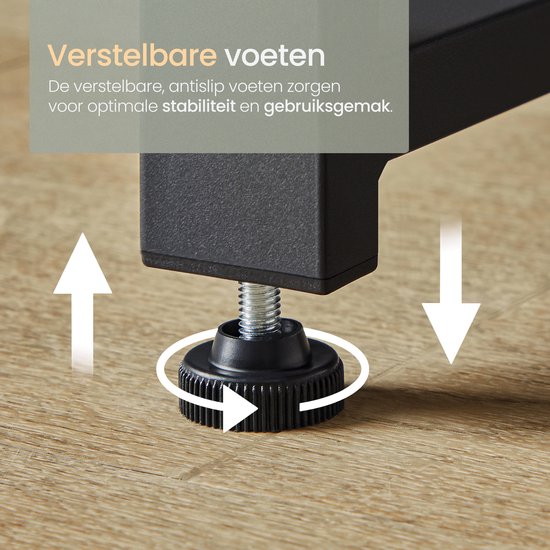 O'DADDY® Bureau met Verstelbare Voeten - Bureautafel - Computertafel - Game Bureau - Gaming Desk Klein - Bureaublad Meubel - 120 x 60 cm - Boekenrek - Computerbureau - Bruin