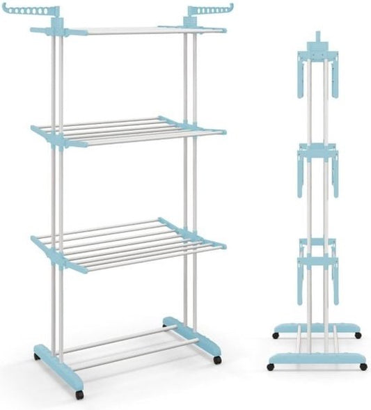 Coast 4-Traps Droogrek - Blauw - Metaal - 127x63x171cm