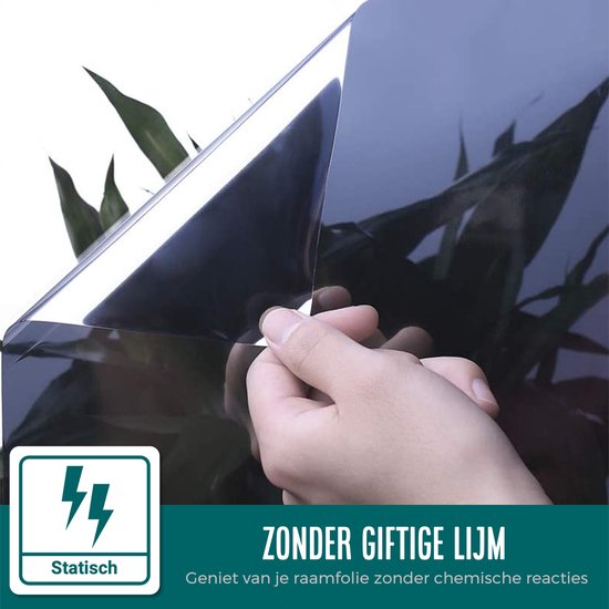 Homewell Isolerende HR+ Raamfolie 70x300cm - Statisch Zonwerende folie met Spiegeleffect - Zilver (incl. Rakel)