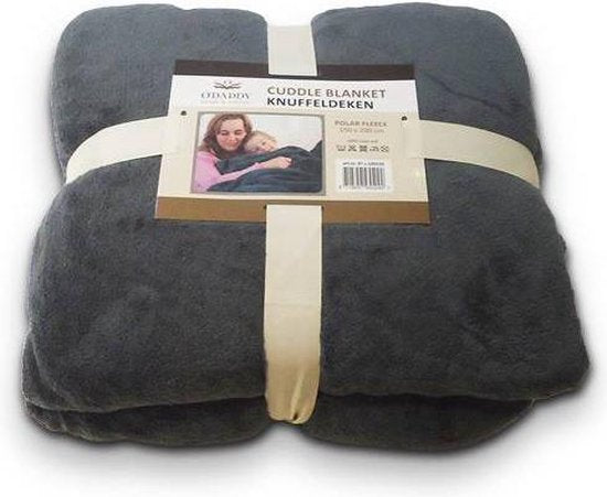 O'DADDY® Fleece deken - fleece plaid - fleece deken met mouwen - fleece deken 150 x 200 - fleece plaid 150x200 - super zacht - plaids met mouwen - grijs