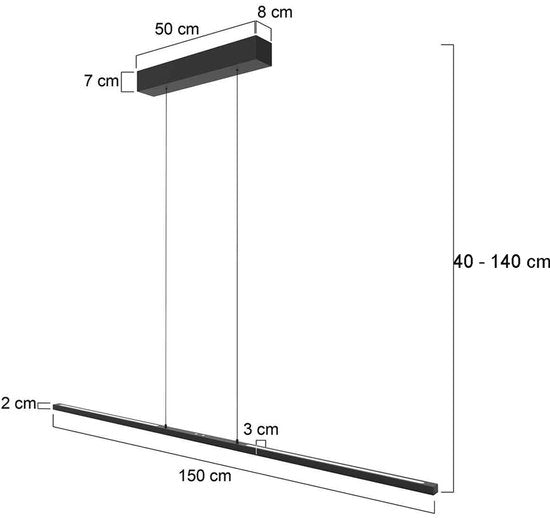 Steinhauer - hanglamp - Bande - zwart - metaal - design lamp - LED - 3995ZW