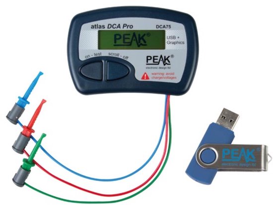 Peak Geavanceerde halfgeleider tester voor componentenanalyse, grafisch display, transistor en MOSFET detectie, USB aansluiting, geschikt voor JFET, diode, LED, SCR, triac, werkt met pc software