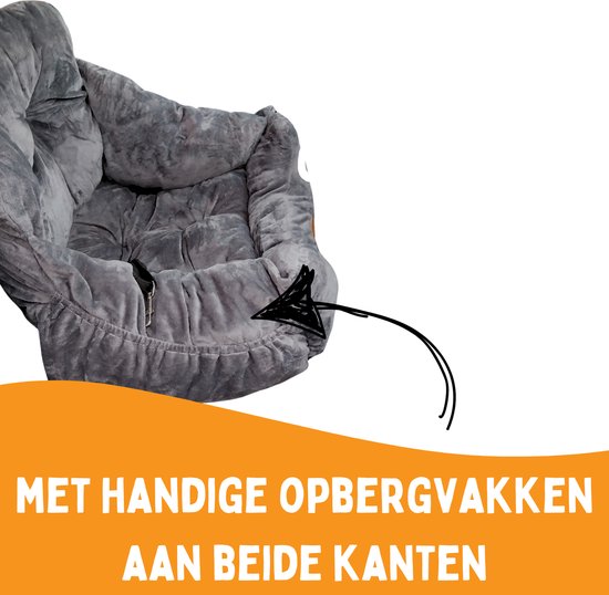 By Cee Cee Luxe Hondenmand Auto – Autostoel Hond – Zacht en Stijlvol - Hondenstoel - Met veiligheidsriempje - Donkergrijs Autozit