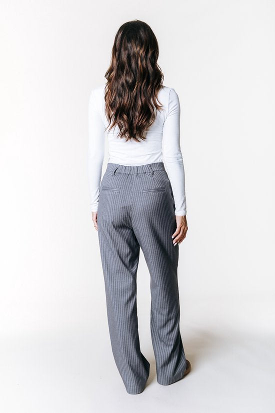 Colourful Rebel - Rus Stripe Straight Pants Elastische Tailleband - Dames - Broeken