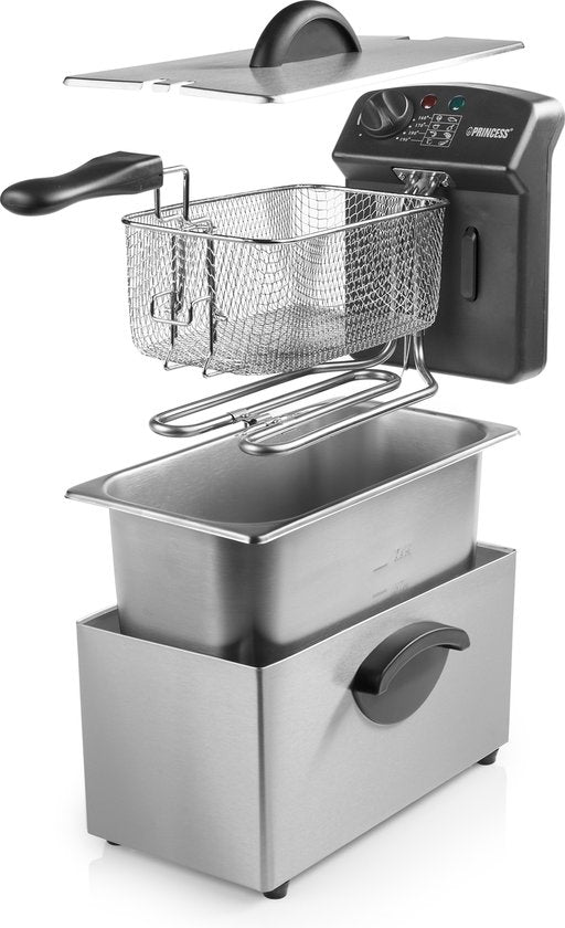 Frituurpan 3 liter - Princess 182626 Familie Castel friteuse 3 liter – Koude zone – Inhoud 3 liter - frituurpan Princess - 2000W