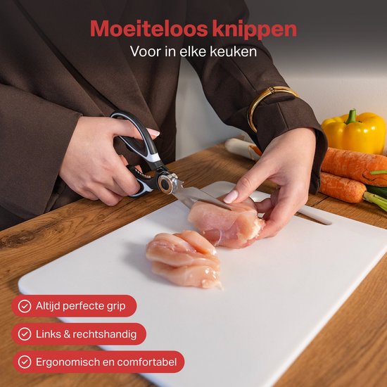 AoraKitchen Keukenschaar - Vleesschaar - RVS - Huishoudschaar - Wildschaar - Rechts & Linkshandige Schaar - Vaatwasserbestendig