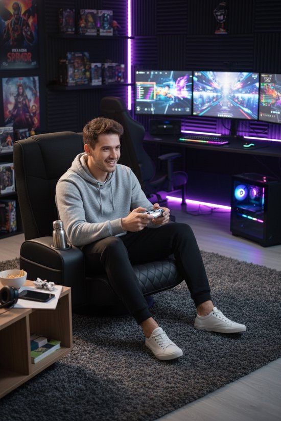 VDD Gaming - Gamestoel - Vloerstoel - Gamestoel zwart - Vloerstoel verstelbaar