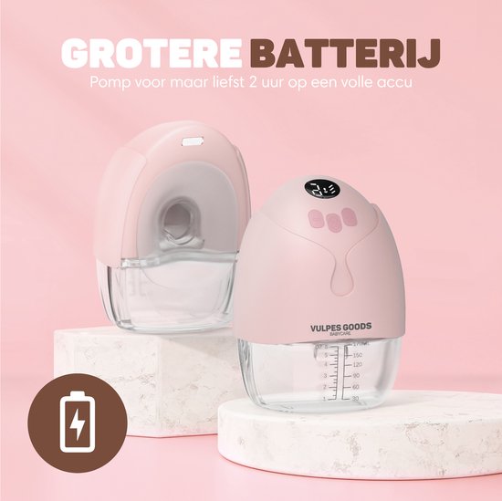 Vulpes Goods® BabyCare - Handsfree Borstkolf - Elektrische Draadloze Borstkolf - Draagbaar – Dubbele elektrische handsfree Kolf - 2 Stuks - MAX versie