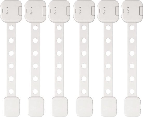 Nuvance Kinderslot Kastjes - 6 Stuks - Kinderbeveiliging voor Kasten - Kastbeveiliging voor Kinderen - Babyproof - Wit