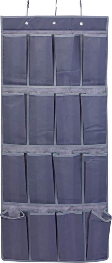 Storage Solutions Deur/kast organizer - hangend - 16 vakken - antraciet grijs - 45 x 110 cm