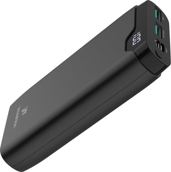 imoshion Powerbank 20000 mAh - Snellader 22.5W - LED-indicator - USB-C & USB-A - Universele Powerbank geschikt voor o.a. iOS/Android - Noodpakket - Zwart