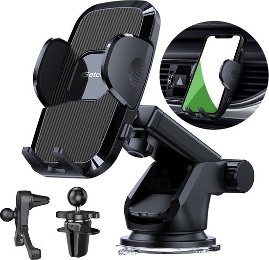 iSetchi Telefoonhouder - Auto - Extra Sterke Zuignap - 3-in-1