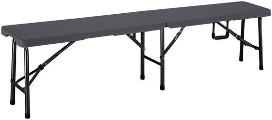 Casaria Set van 2 Bierbanken - Opvouwbaar 8 Personen 183cm- Antraciet