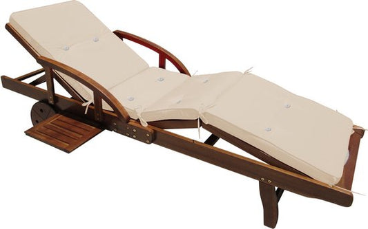 Detex Ligbedkussen - Weerbestendig UV bestendig 195x55x5cm - Crème