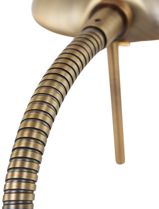 Bronskleurige tafellamp Biron 1 lichts 7502BR met draaibare en kantelbare arm, 48 cm, van metaalmateriaal, Mexlite