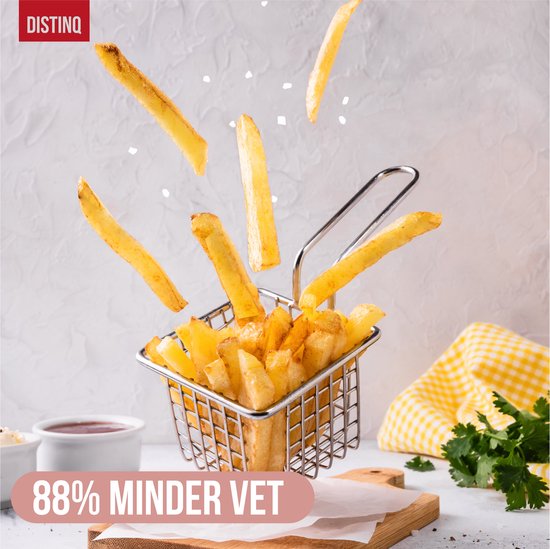 DistinQ Heteluchtfriteuse compact - Airfryer - 4 liter inhoud - Digitaal display - Zwart